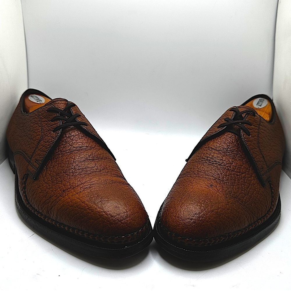 HARTT Imported Exotic Water Bison Mens Brown Derby Dress Shoes c. 1960 Sz.9E π₯ - Picture 14 of 17